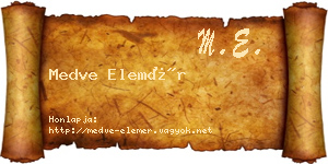 Medve Elemér névjegykártya