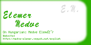 elemer medve business card